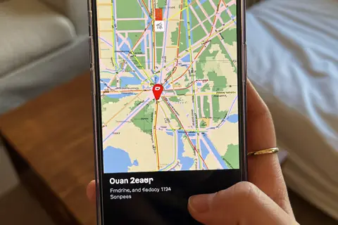 Un téléphone affiche une carte avec le dernier emplacement du portefeuille